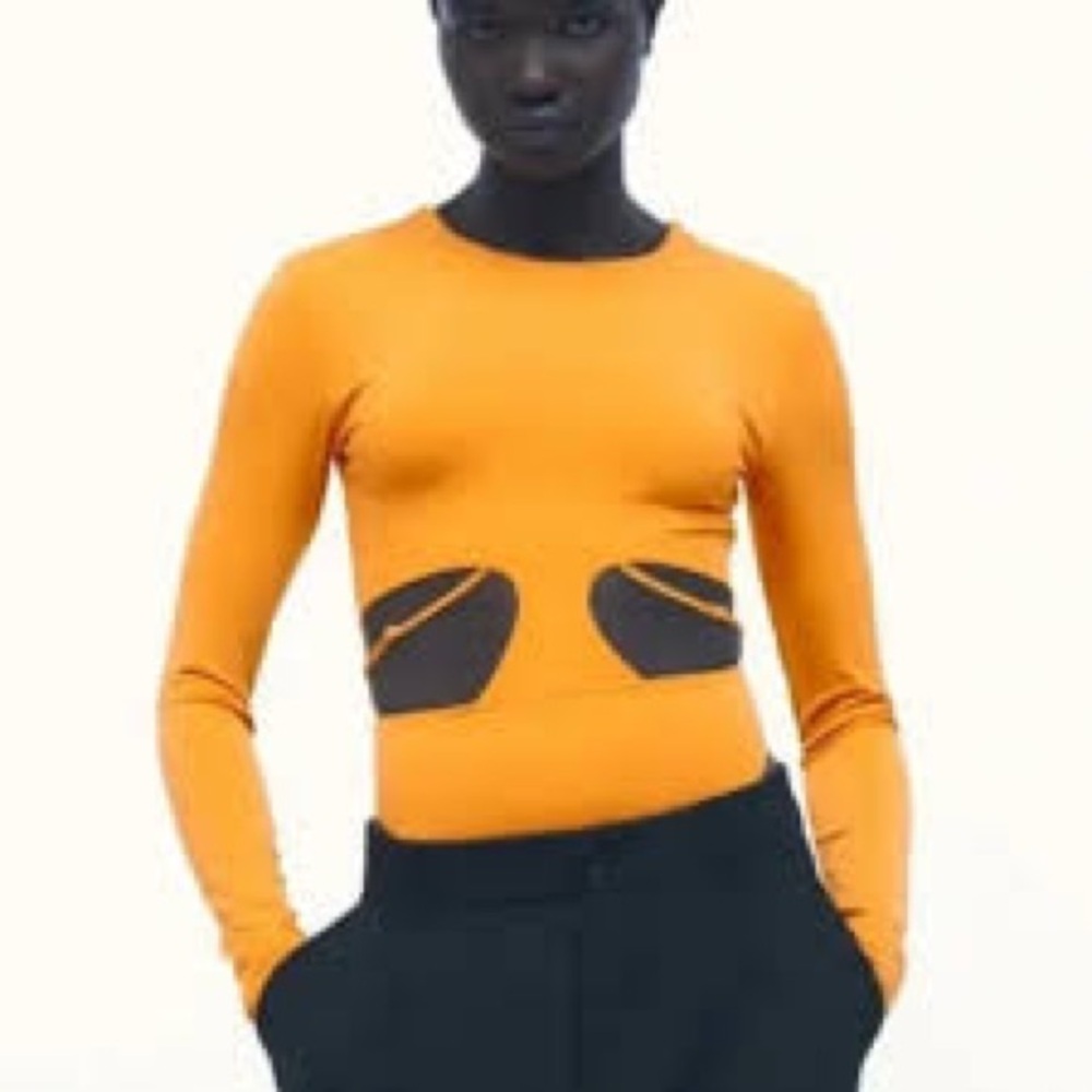 Zara Orange Cut Out Fitted Bodysuit